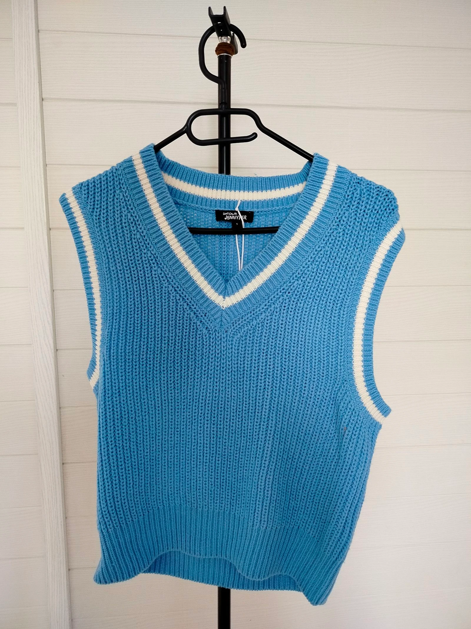 Pull sans manches bleu azur Jennyfer taille S neuf avec étiquette